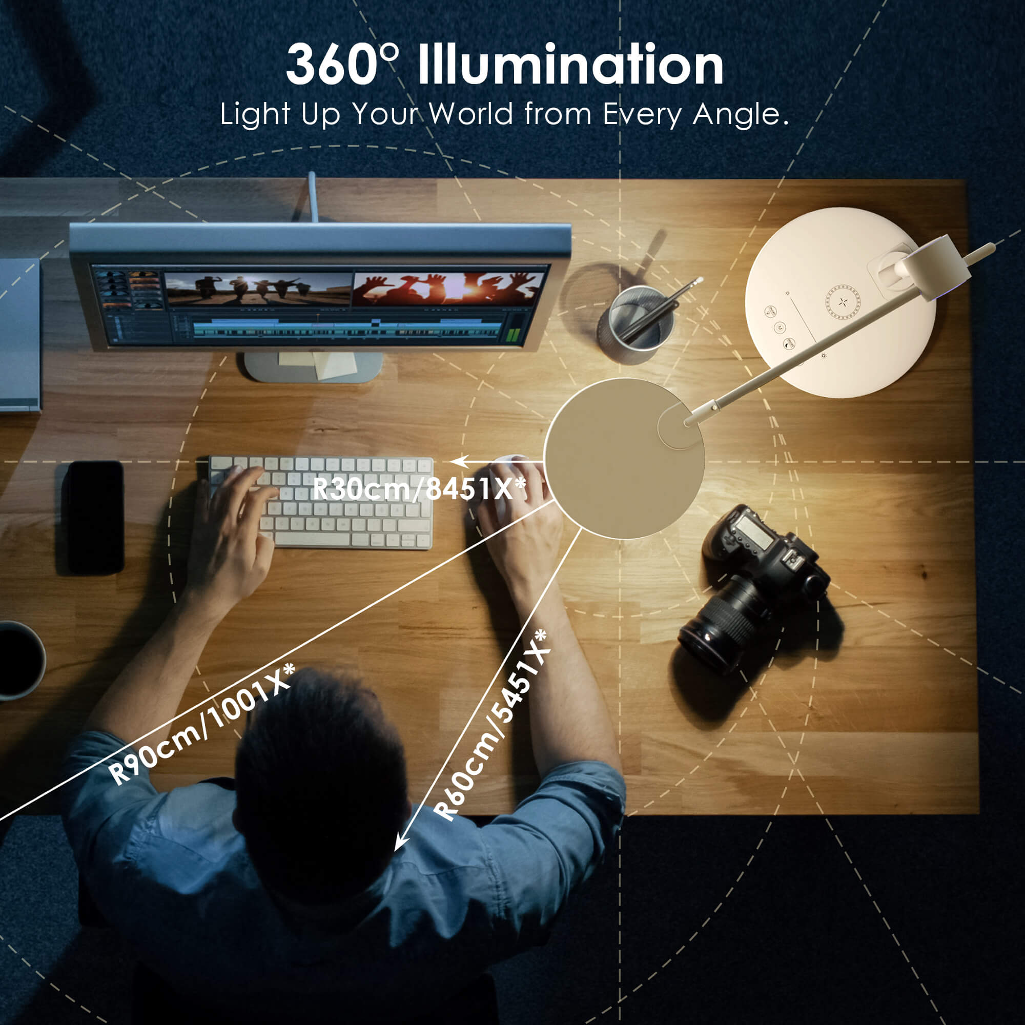 LED Desk Lamp with Wireless Charger, Eye-Caring Table Lamp, Stepless Dimming Modes, 5 Color Modes, Adjustable Swing Arm, Auto-Off Timer, RGB Ambience Night Light, for Home Office & Reading LED Desk Lamp with Wireless Charger, Eye-Caring Table Lamp, Stepless Dimming Modes, 5 Color Modes, Adjustable Swing Arm, Auto-Off Timer, RGB Ambience Night Light, for Home Office & Reading